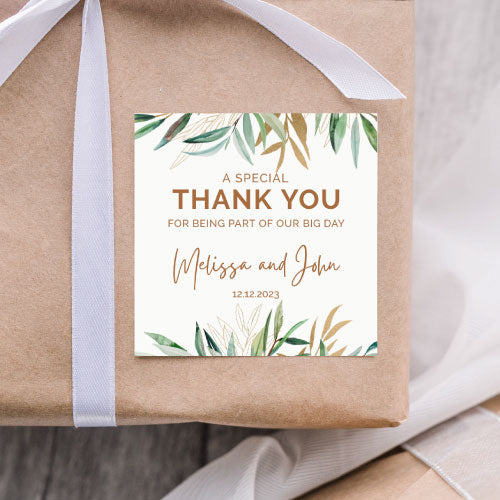 Thank you Favour greenery-with-gold-sticker