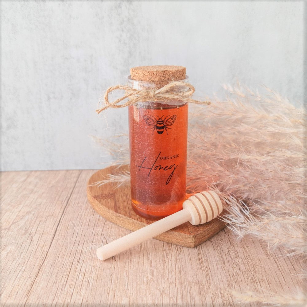 Honey in a Tall Cork Jar - 70ml, glass, wedding favour