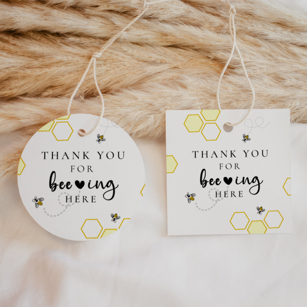 Meant To Bee Sweet Honey Favour Thank You Tags Personalise it Simply Design Studio 