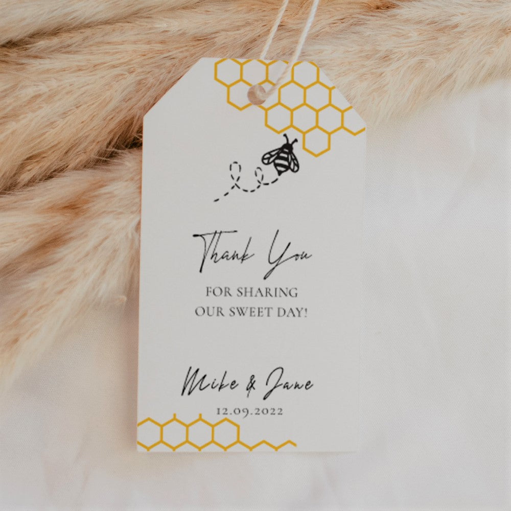 Thank You for Sharing Our Sweet Day Rectangular Thank You Tags Personalise it Simply Design Studio Trimmed White