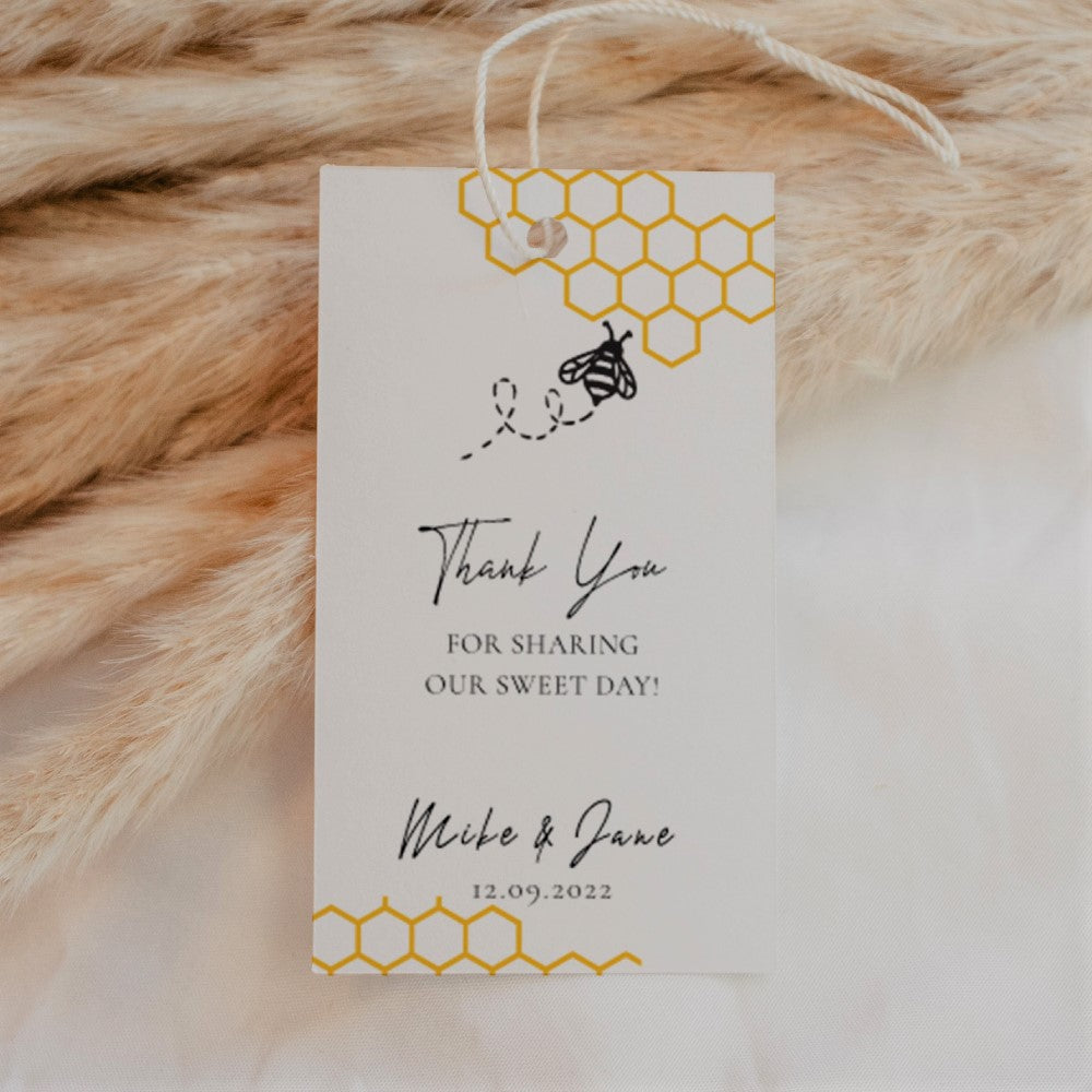 Thank You for Sharing Our Sweet Day Rectangular Thank You Tags Personalise it Simply Design Studio Rectangular White