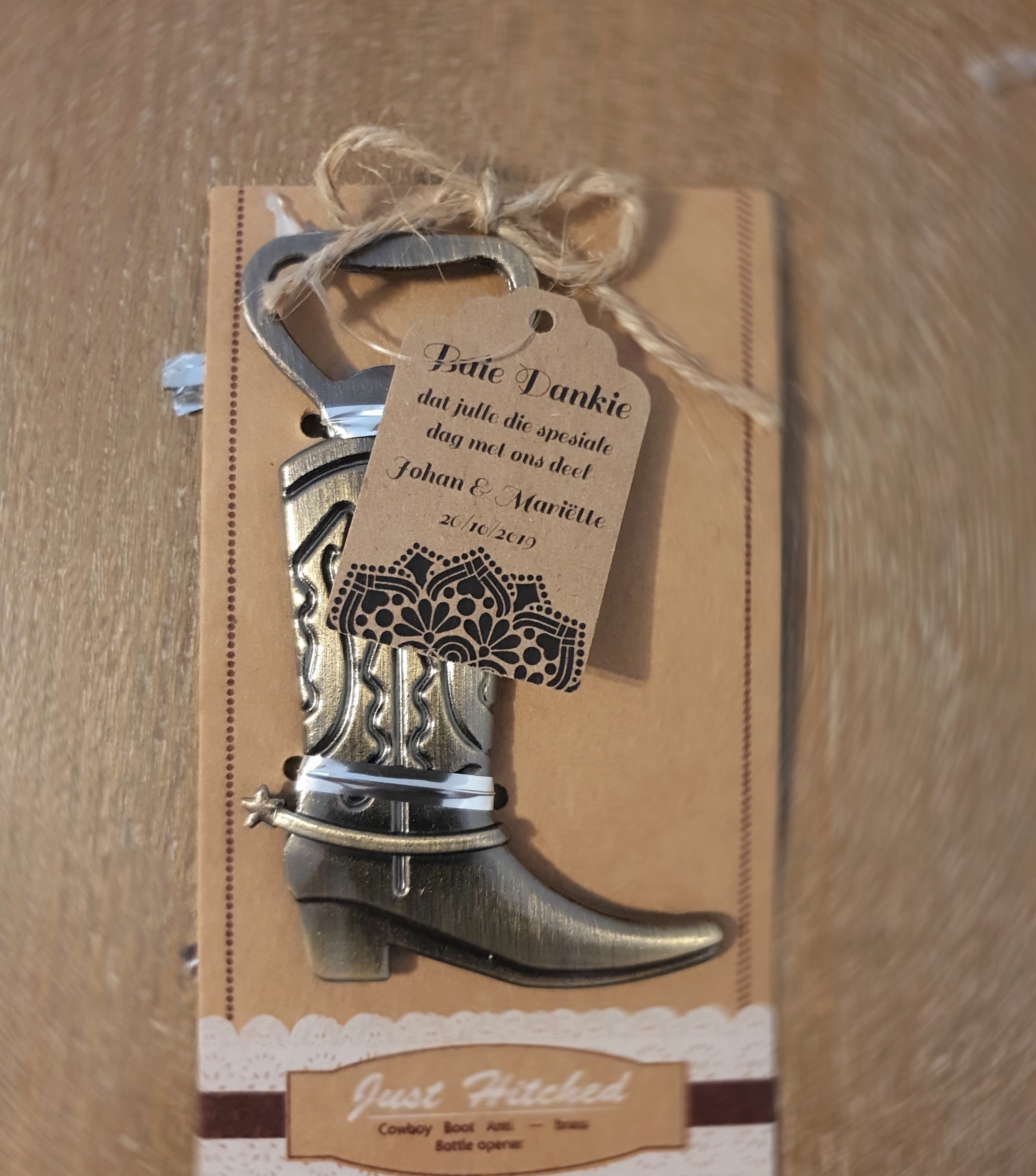 Personalised thank you tag