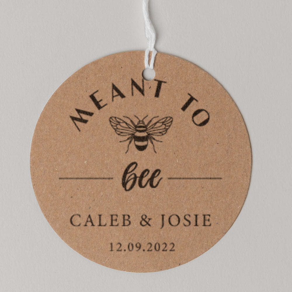 Meant To Bee Honey Favour Thank You Tags Personalise it Simply Design Studio Round Kraft