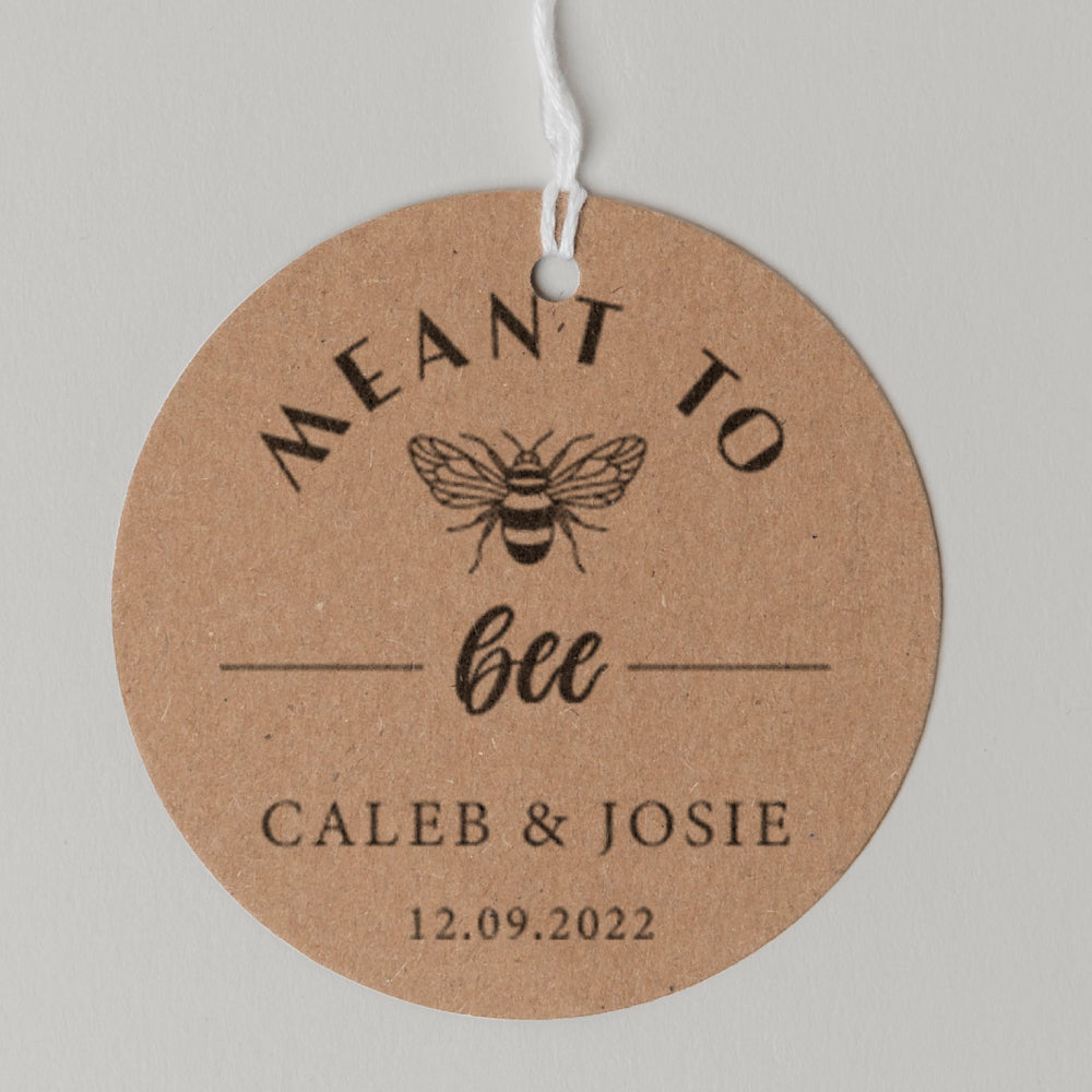 Meant To Bee Honey Favour Thank You Tags Personalise it Simply Design Studio Round Kraft 