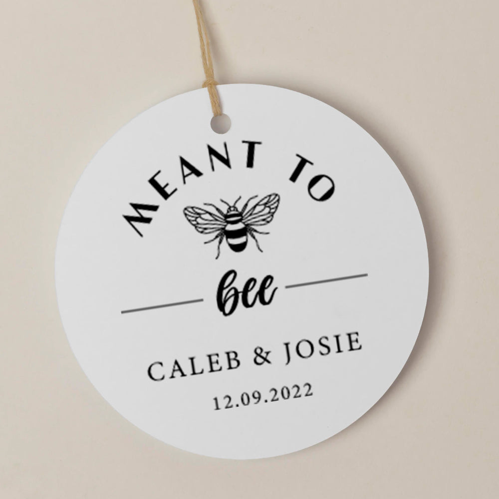 Meant To Bee Honey Favour Thank You Tags Personalise it Simply Design Studio Round White