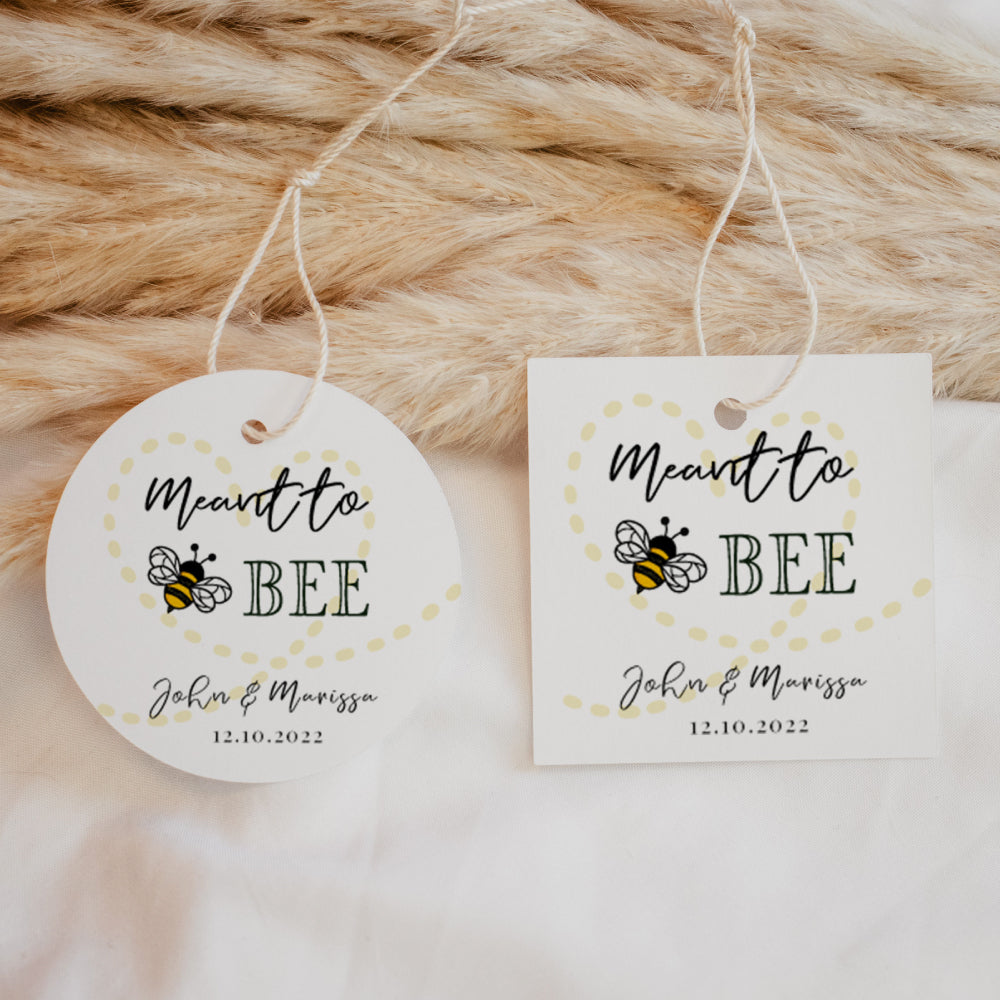 Thank You Tags/Stickers - Meant To Bee Sweet Honey, black, wedding favour