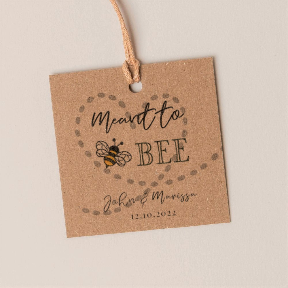 Meant To Bee Sweet Honey Favour Thank You Tags Personalise it Simply Design Studio Square Kraft 
