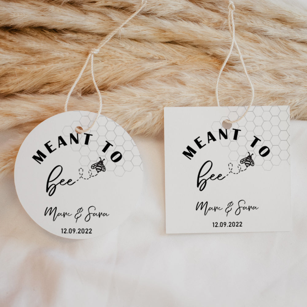 Meant To Bee Favour Thank You Tags Personalise it Simply Design Studio 