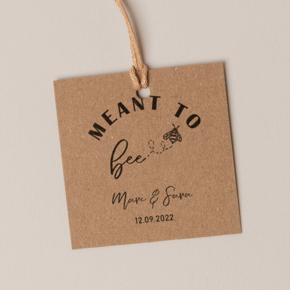 Meant To Bee Favour Thank You Tags Personalise it Simply Design Studio Square Kraft