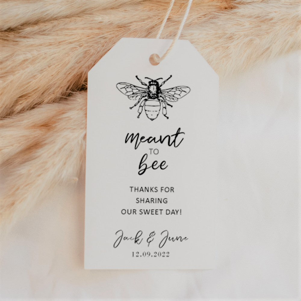 Meant to Bee Rectangular Thank You Tags Personalise it Simply Design Studio Trimmed White
