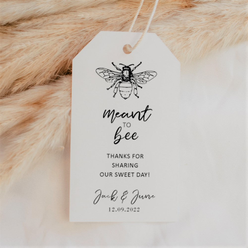Meant to Bee Rectangular Thank You Tags Personalise it Simply Design Studio Trimmed White 