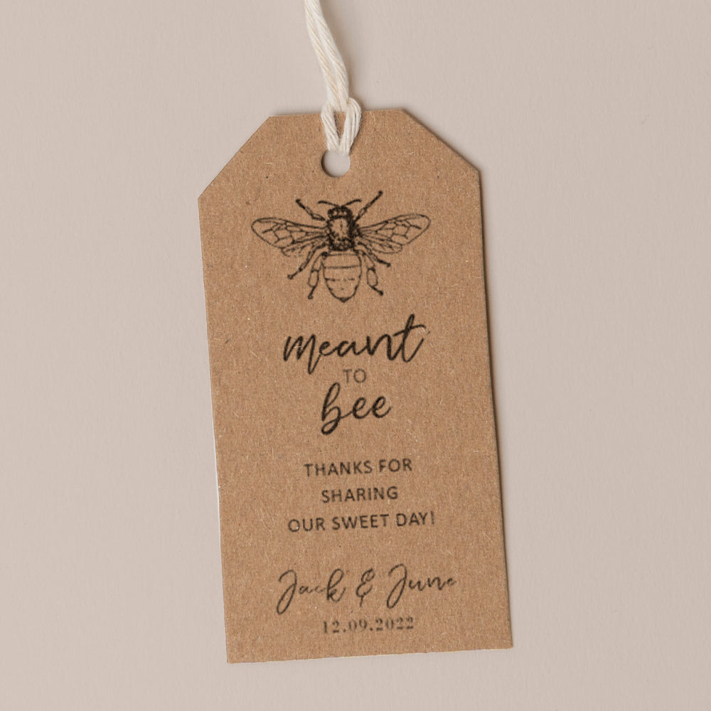 Meant to Bee Rectangular Thank You Tags Personalise it Simply Design Studio Trimmed Kraft
