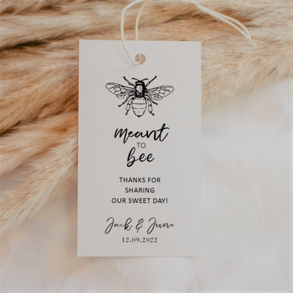 Meant to Bee Rectangular Thank You Tags Personalise it Simply Design Studio Rectangular White
