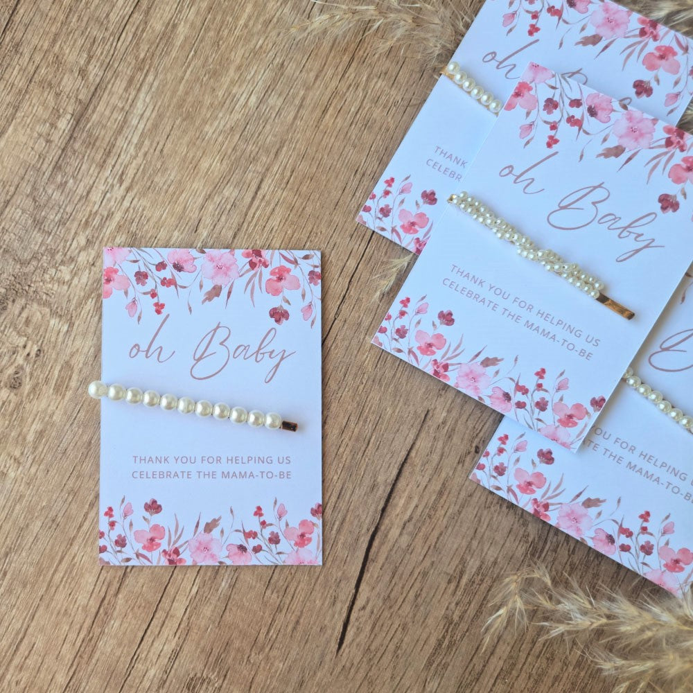 Oh Baby Pearly Hair Clip Favours, gold, wedding favour