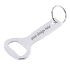 Bottle opener keyring silver with custom design