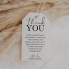 Heartfelt thank you tag with message for favours