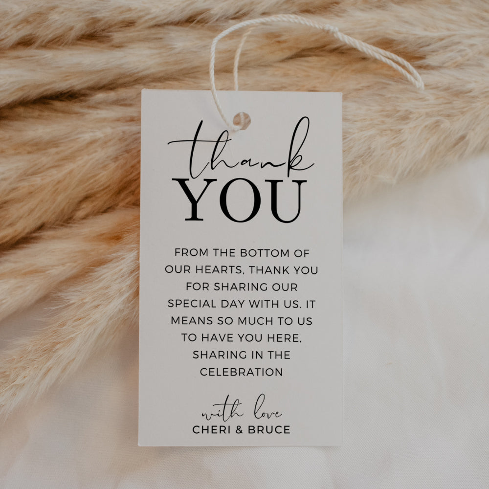 Rectangular thank you tag