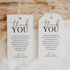 Thank you Tag - Rectangular - Heartfelt, wedding favour