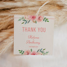 Thank You Tags/Stickers - Pink Roses, pink, wedding favour