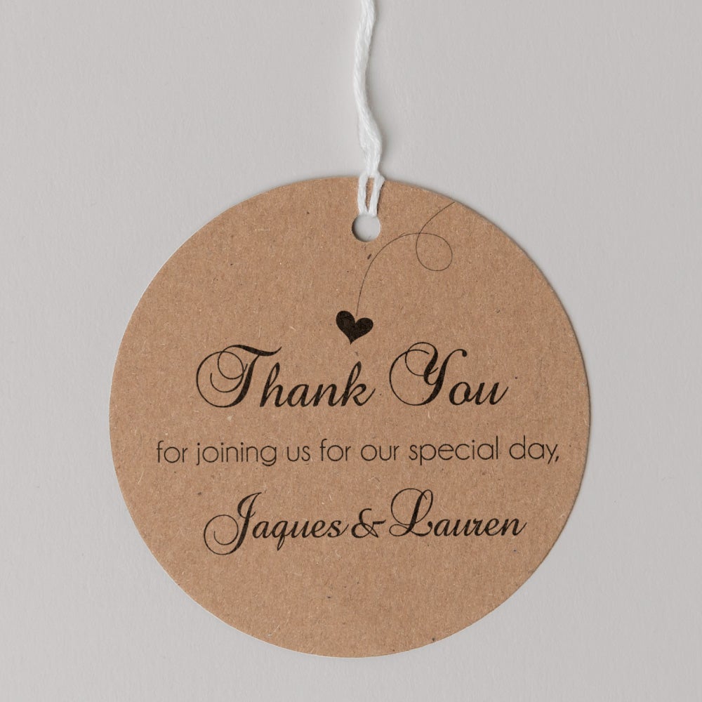 personalised rustic thank you tag 