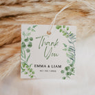 Thank You Tags/Stickers - Eucalyptus Wreath, green, wedding favour