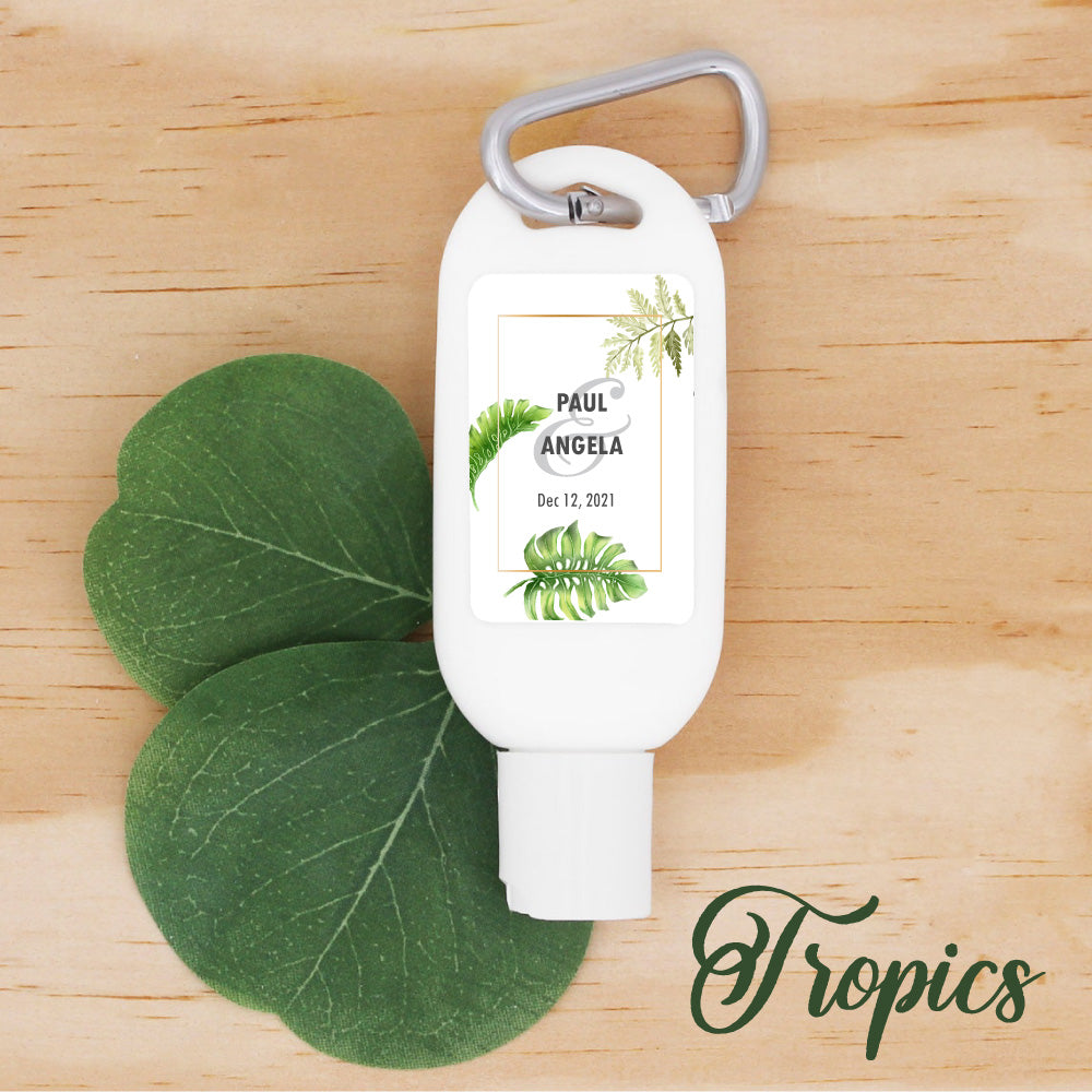 Sunscreen keyholder with palm leaves 