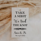 Take a shot we tied the knot - Thank You Tag Personalise it Simply Favours Rectangular