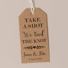 Take a shot we tied the knot - Thank You Tag Personalise it Simply Design Studio Trimmed Kraft