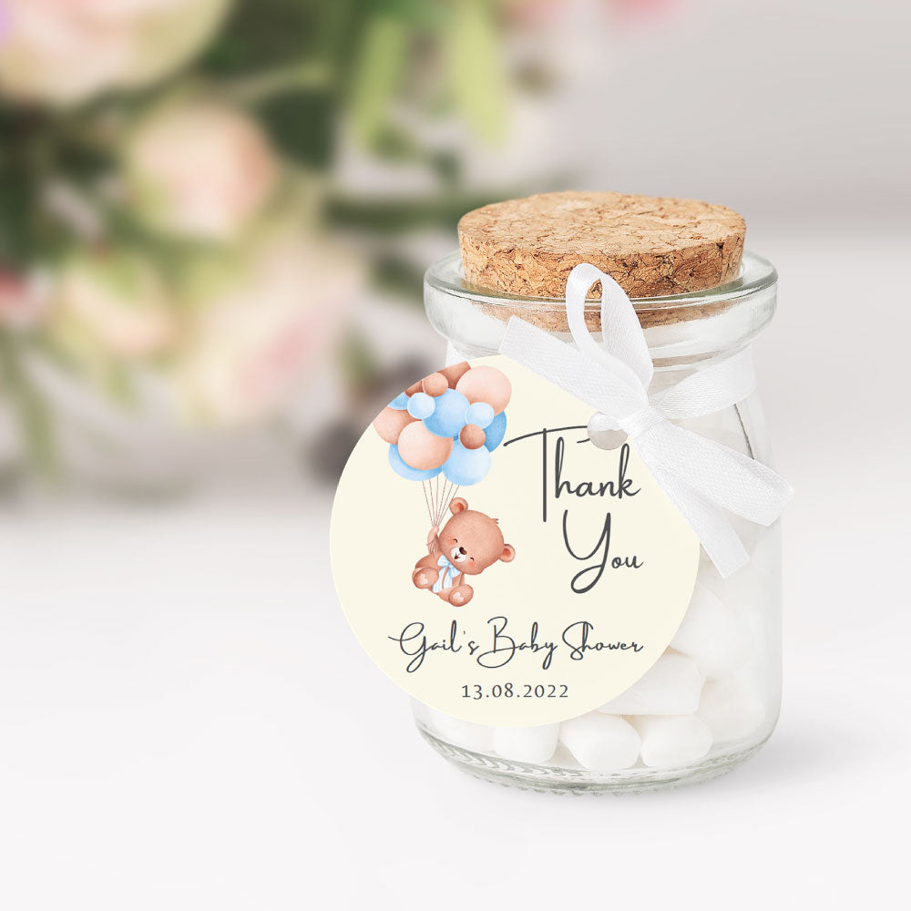 baby teddy bear thank you tag card