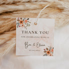 Thank You Tags/Stickers - Autumn Hues, red, wedding favour