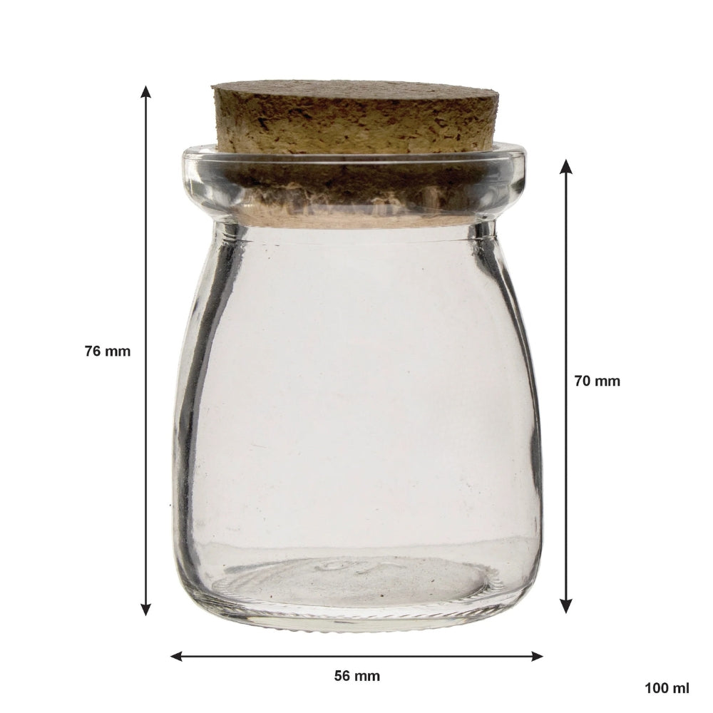 100ml cork jar measurements