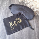 Satin Sleeping Eye Mask with Pouch, glass, black