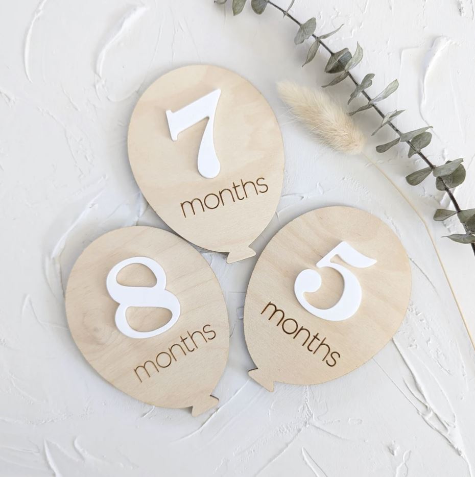 Balloon Shaped Baby Milestone Markers