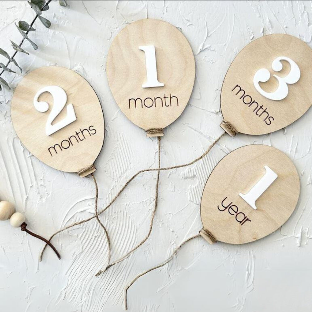 Balloon Shaped Baby Milestone Markers