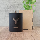 Black hipflask with Engraving