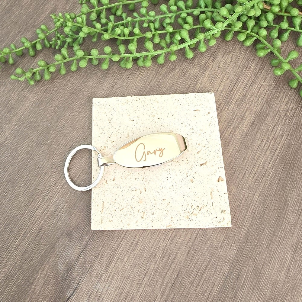 Classic Opener keyring engraved with custom Name