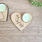 heart shaped wooden  tealight holder