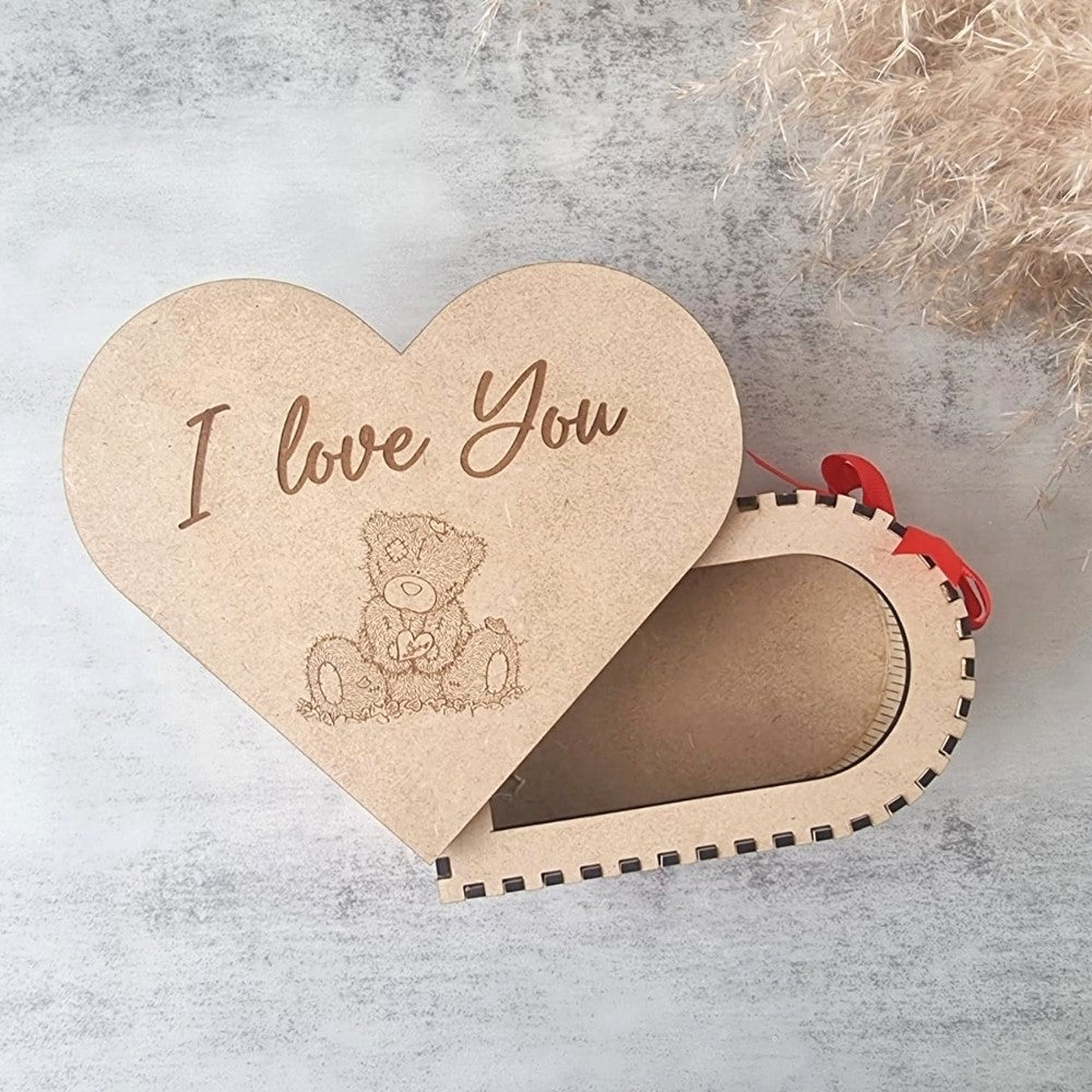 Heart Shaped Wooden Gift Box Keepsake