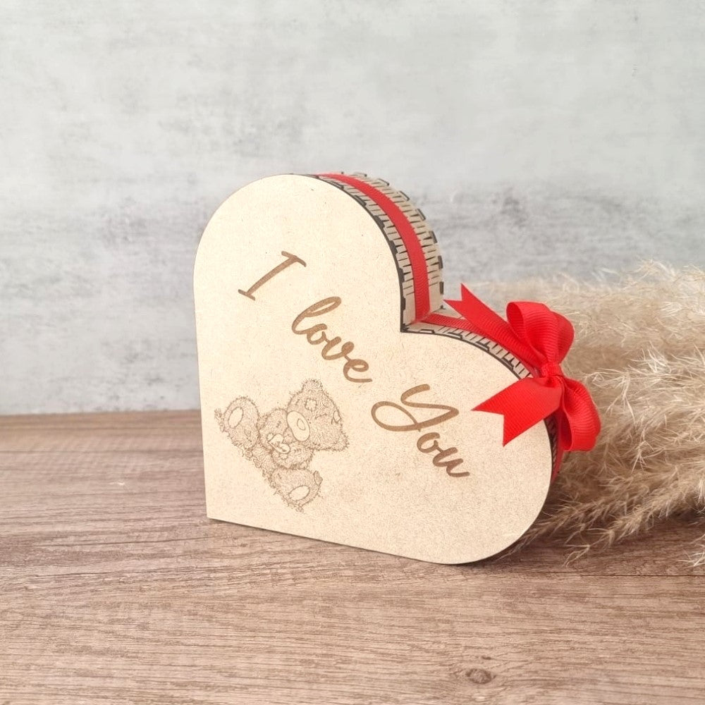 Heart Shaped Wooden Gift Box Keepsake