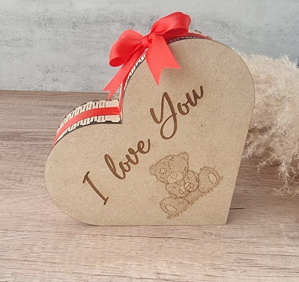 Heart Shaped Wooden Gift Box Keepsake