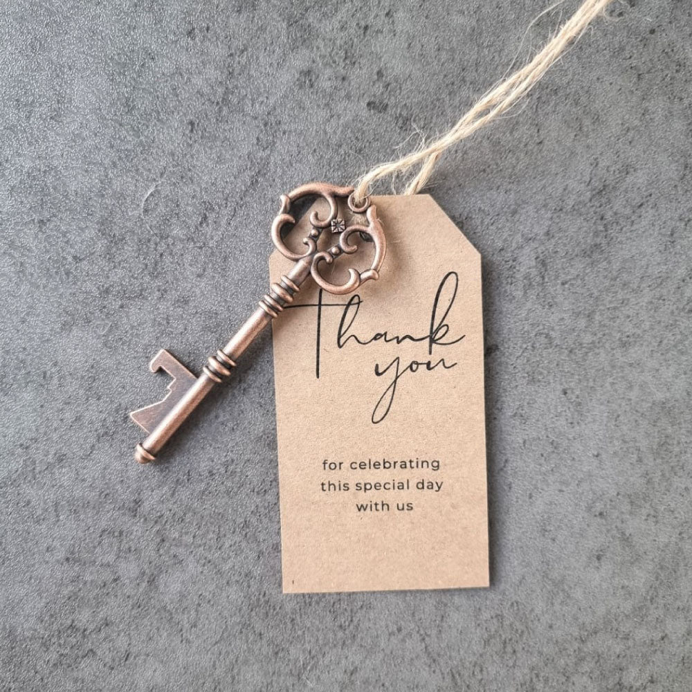Key To Happiness Opener with personalised Thank You Tag