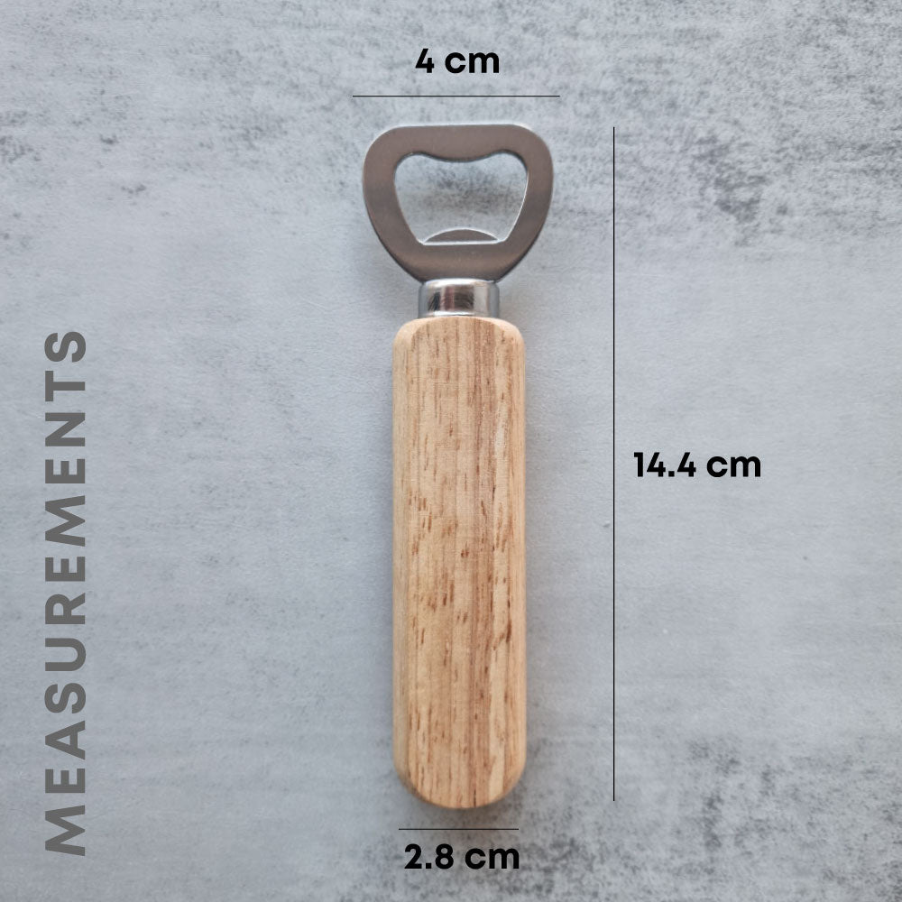 bottle opener with wooden handle measurements