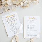 Minimalist Wedding Program Paddle Fan