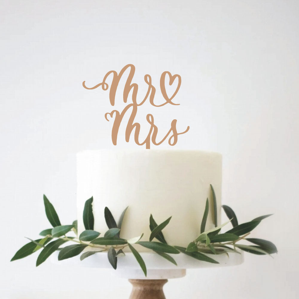 Mr-heart-Mrs-Cake Topper 