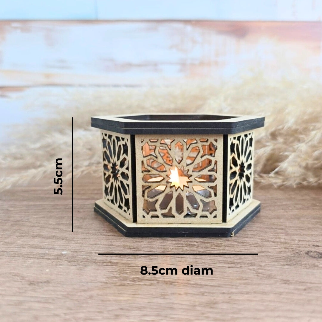 wooden tea light holder size