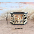 wooden tea light holder size