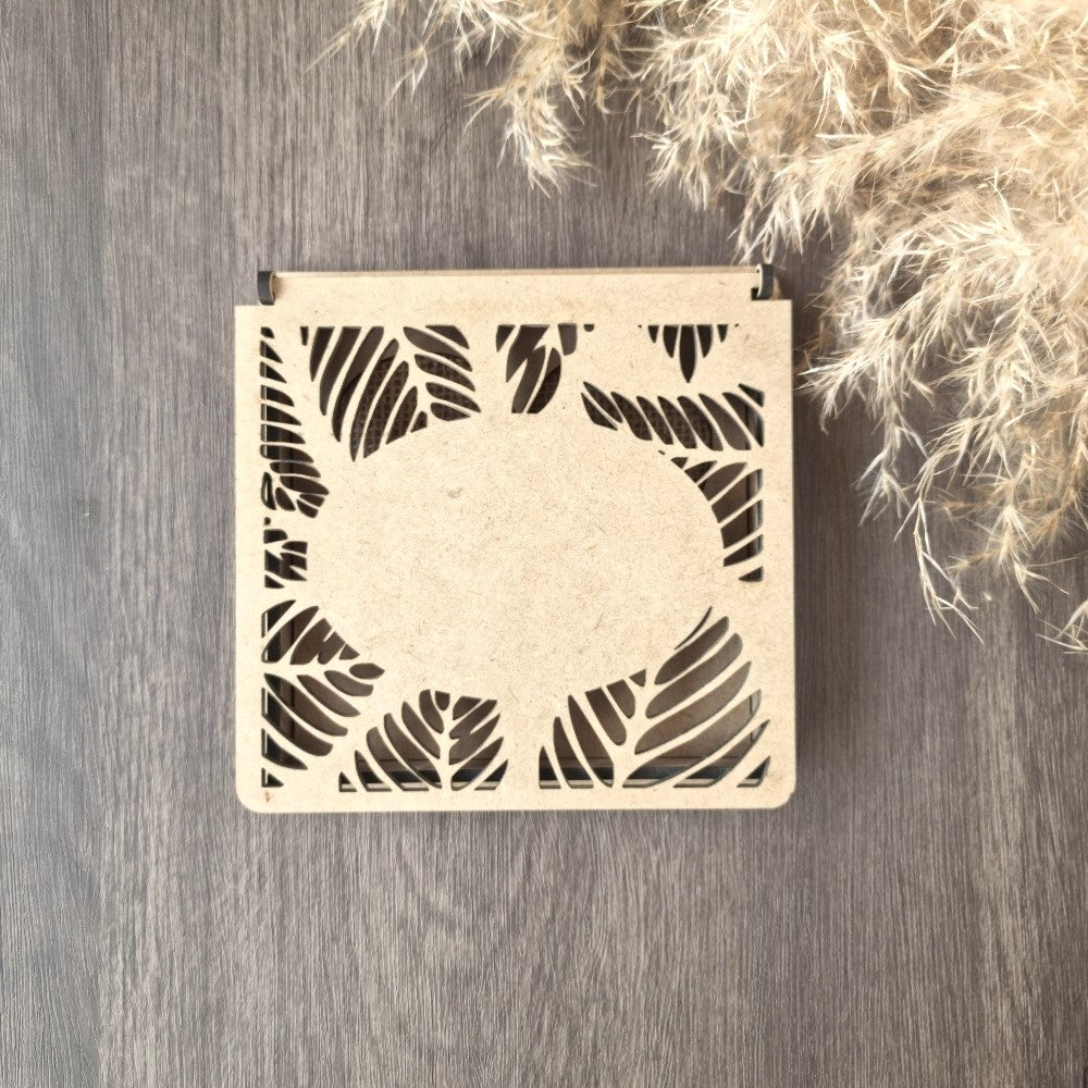 Little Wooden Ring Box with Leaf Design