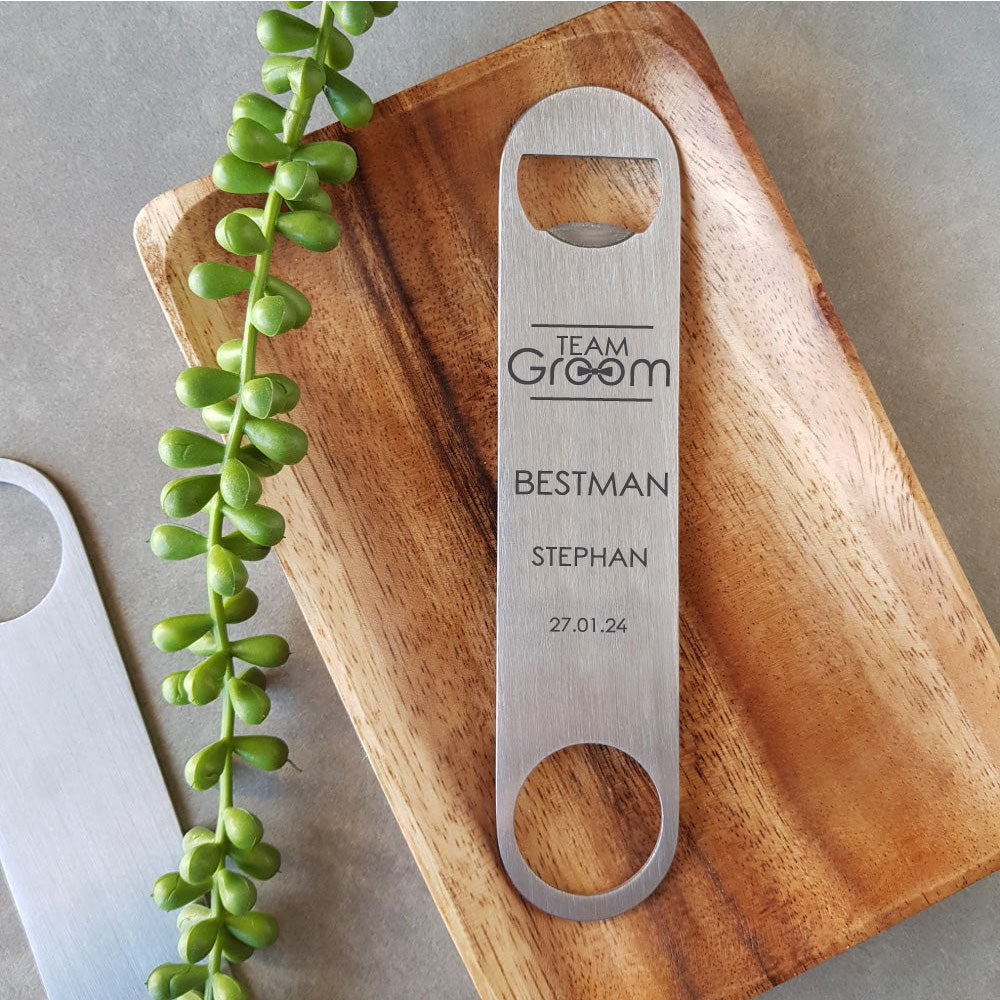 Bar Blade Bottle Opener for Grooms Men - Wedding Modern | Simply