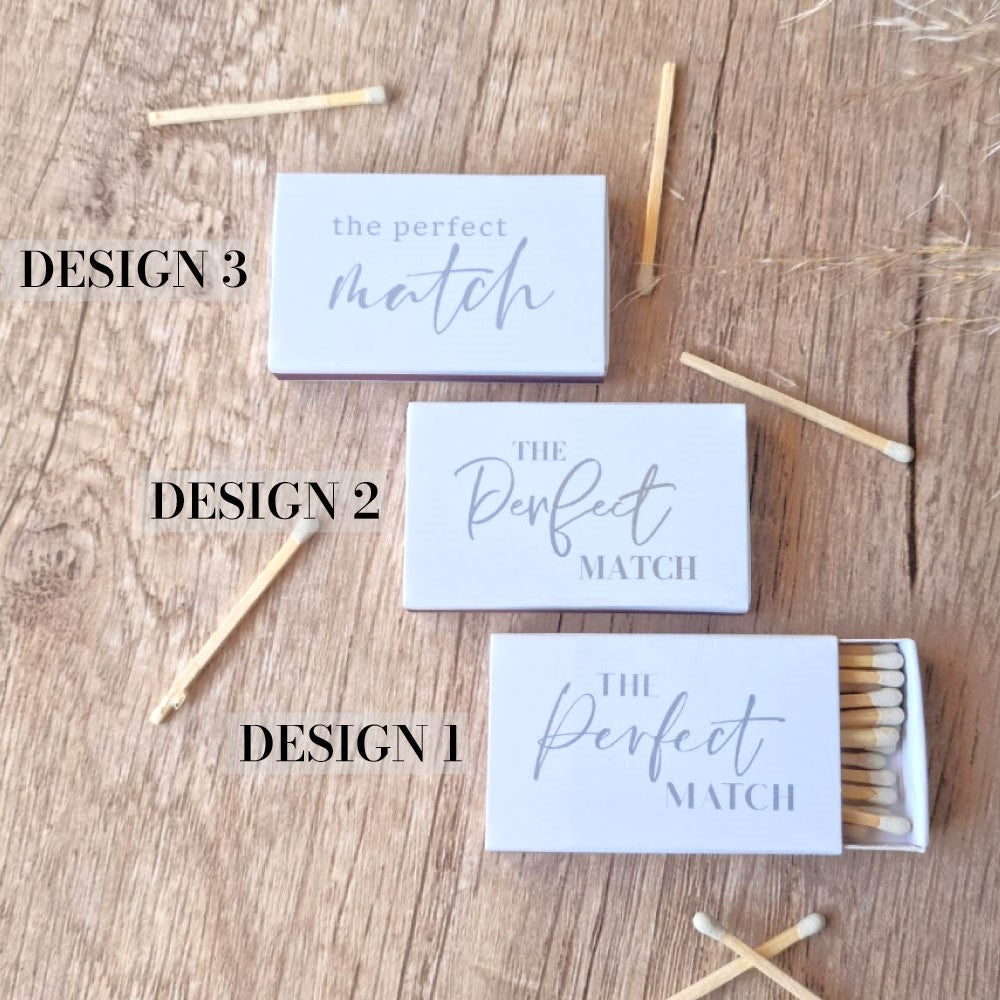 the perfect match match box favours