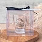 To love laughter and happily ever after shot glass wedding favour